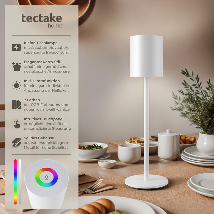 Actual product image tectake Retro table lamp Corly, LED, 7 light colours, dimmable