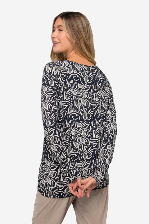 Produktbild Laurasøn T-Shirt, allover Print, Rundhals, Langarm, OEKO-TEX (L)