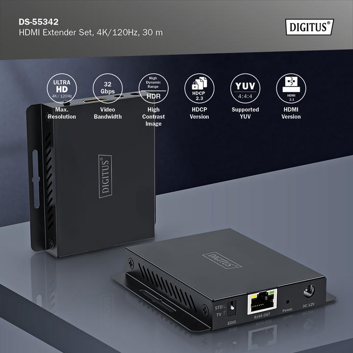 Actual product image Digitus HDMI Extender Set, 4K/120Hz, 40 m