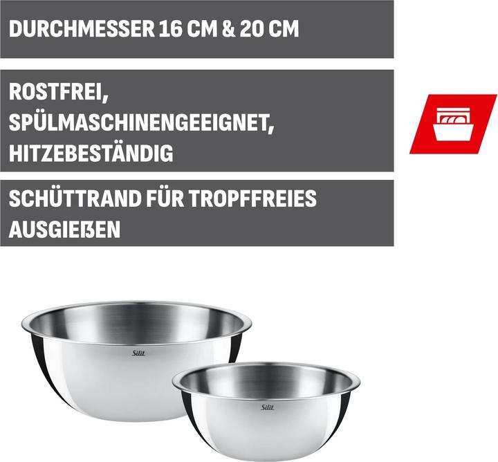 Image du produit Silit Ensemble de bols à mélanger (20 cm, 2.70 l, 2x)