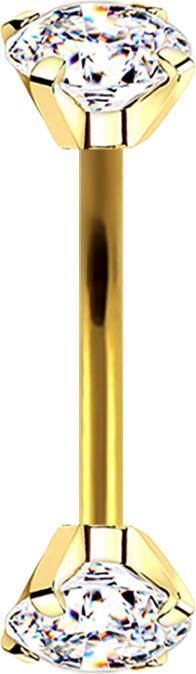 Immagine prodotto Hollywood Body Jewelry Micro Banana placcata in oro con due cristalli in argento (senza ottone, Titanio)