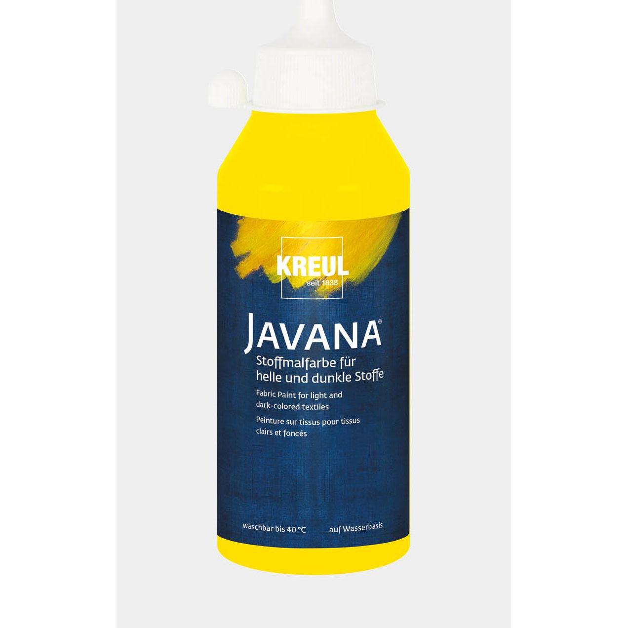 Thumbnail - Kreul, Künstlerfarbe + Bastelfarbe, Javana Stoffmalfarbe für helle und dunkle Stoffe, 250 ml (Gelb, 250 ml)