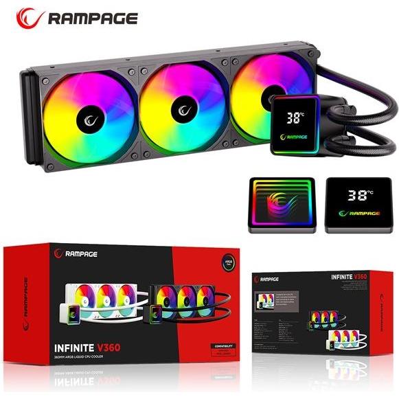Rampage Chłodzenie wodne INFINITE V360 Czarne, Raffreddamento ad acqua CPU, Nero
