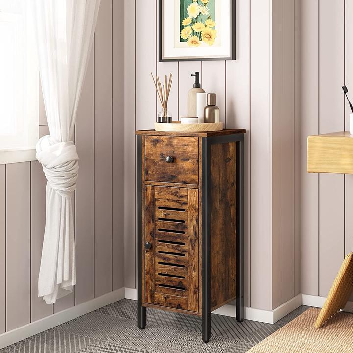 Image du produit Hoobro Armoire d'appoint vintage avec tiroir (34 x 30 x 81 cm)
