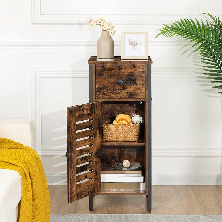 Image du produit Hoobro Armoire d'appoint vintage avec tiroir (34 x 30 x 81 cm)