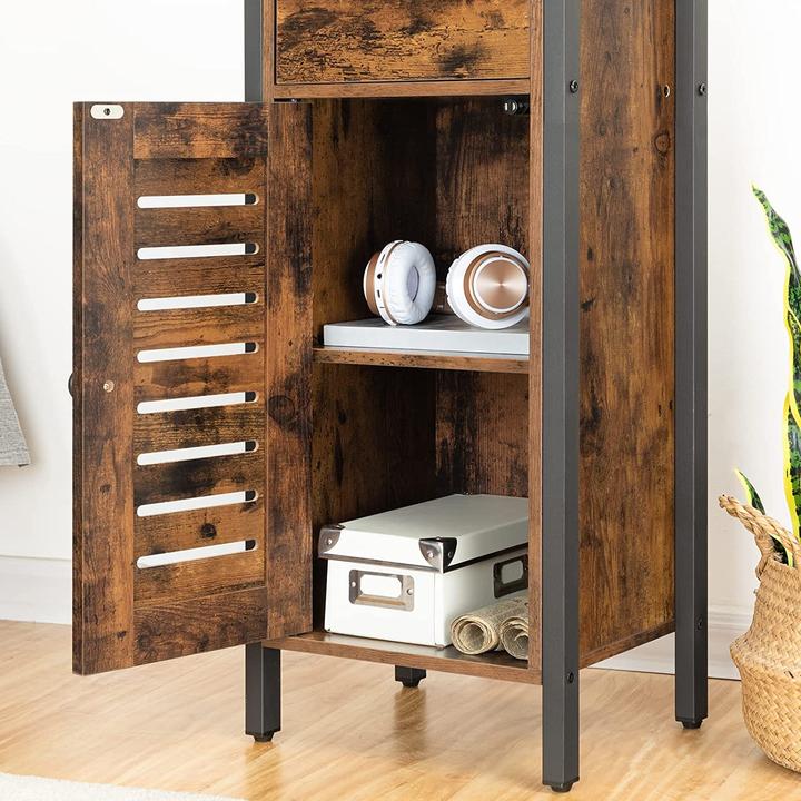 Image du produit Hoobro Armoire d'appoint vintage avec tiroir (34 x 30 x 81 cm)