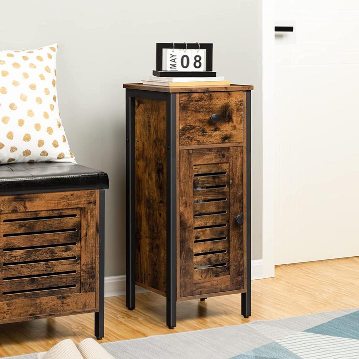 Image du produit Hoobro Armoire d'appoint vintage avec tiroir (34 x 30 x 81 cm)