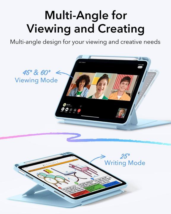 Actual product image ESR - Flip Hybrid - iPad Air 4 (2020) / Air 5 (2022) / Air 11 (2024) / Air 11 (2025) - Sky Blue (Apple iPad Air 11 2024, Apple iPad Air 11 2025, Apple iPad Air 2020, Apple iPad Air 2022)