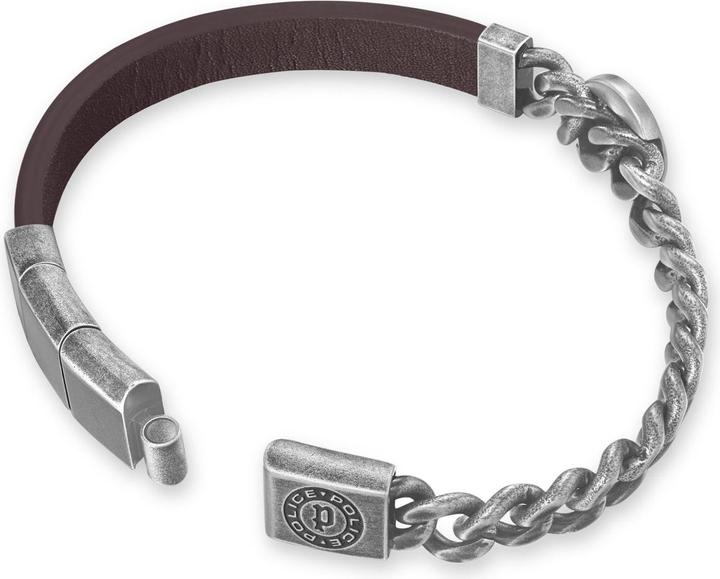 Immagine prodotto Police PEAGB0023302 Crest (19 cm, Acciaio inossidabile, Cuoio)