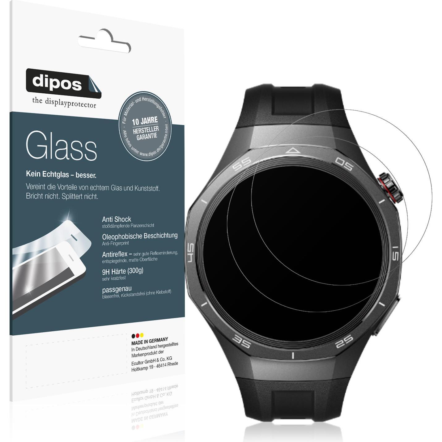 Dipos Anti-Shock Displayschutz Matt 9H, Smartwatch Schutzfolie, Transparent