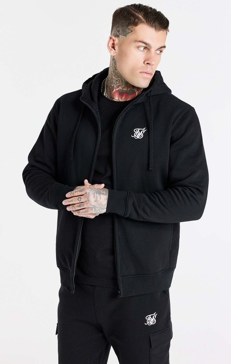 Immagine prodotto Siksilk Felpa con cappuccio Nero Essential Zip Through Funnel Hoodie (XXL)