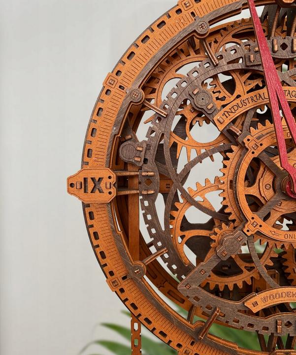 Produktbild WoodenCity WOODEN CITY 3D-Holzpuzzle - Industrielle Wanduhr im Vintage-Stil