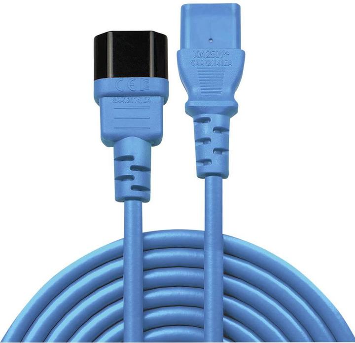 Produktbild Lindy 0,5m IEC Verlaengerung, blau (0.50 m)
