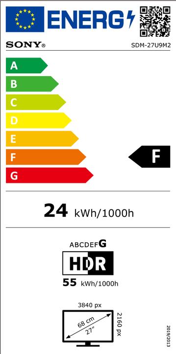 Energy Label Sony Inzone M9 II (3840 x 2160 Pixels, 26.90")