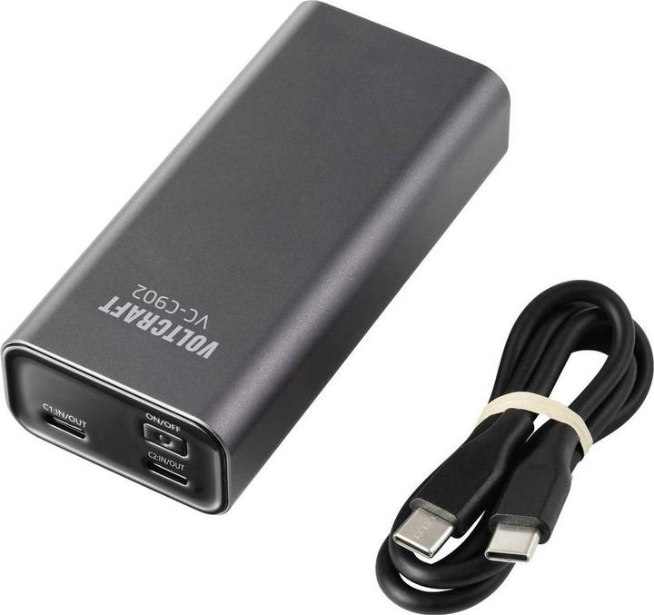 Image du produit Voltcraft VC-C902 Powerbank 10000 mAh USB PD 3.0 Li-Ion Grau (matt) Statusanzei (10000 mAh)