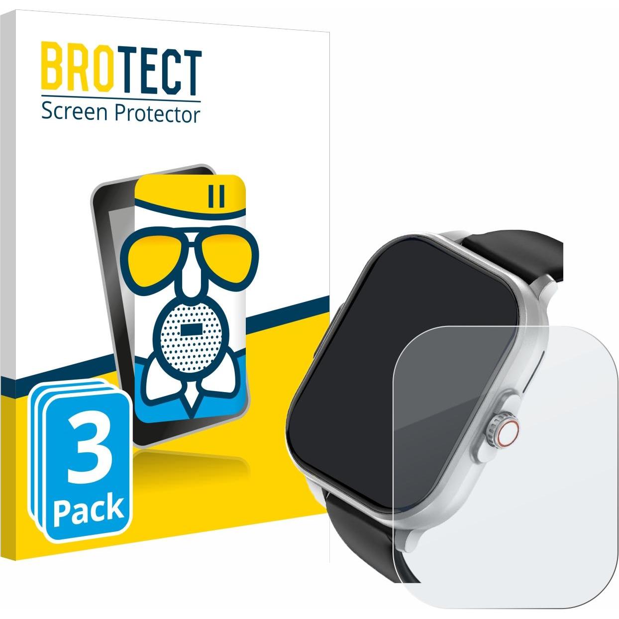 BROTECT Schutzglas Schutzfolie Displayschutz Display Schutz Glas Folie matt, Smartwatch Schutzfolie, Grau