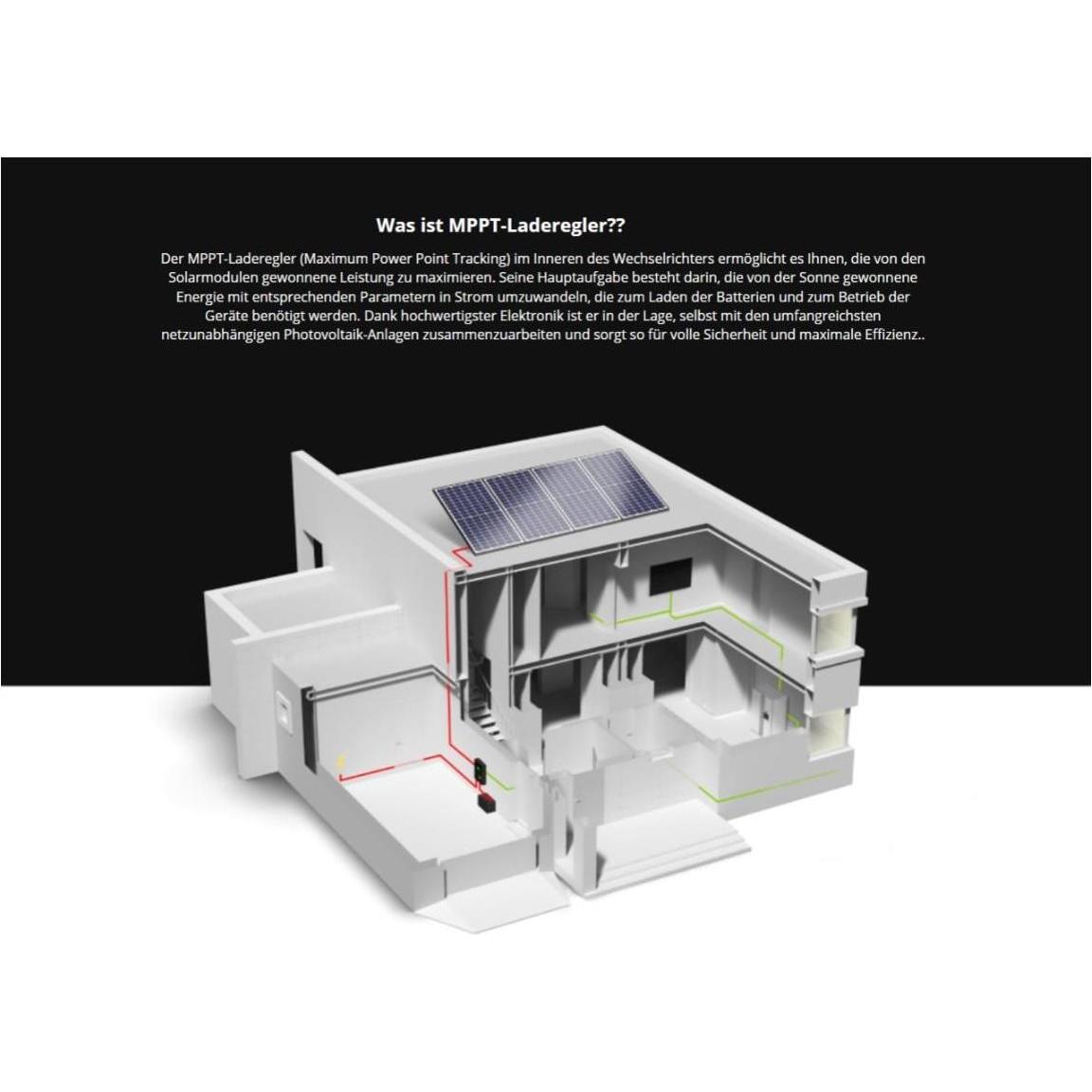 GreenCell, Spannungswandler, Solar Inverter & MPPT Charger - 230VAC - 3000VA/3000W Pure Sine Wave