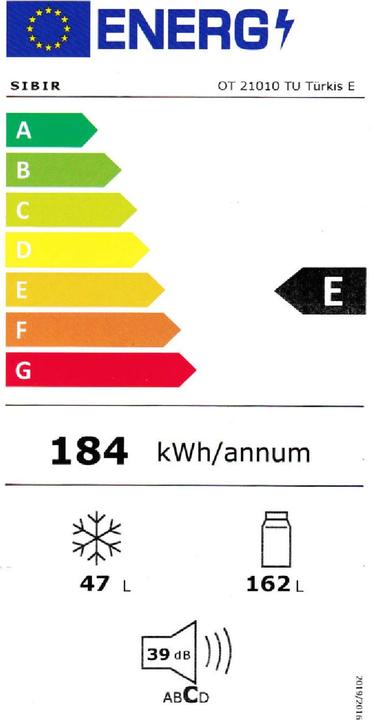 Energie-Label Sibir OT21010TÜ (209 l)