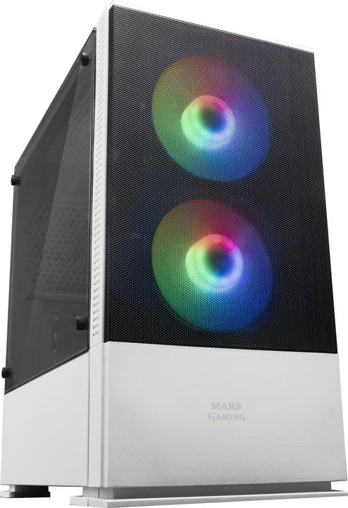 Mars Gaming Boitier Mini Tour Micro Atx Mcz RGB Avec Panneau Vitré (Blanc) (Mini-ITX, mATX)