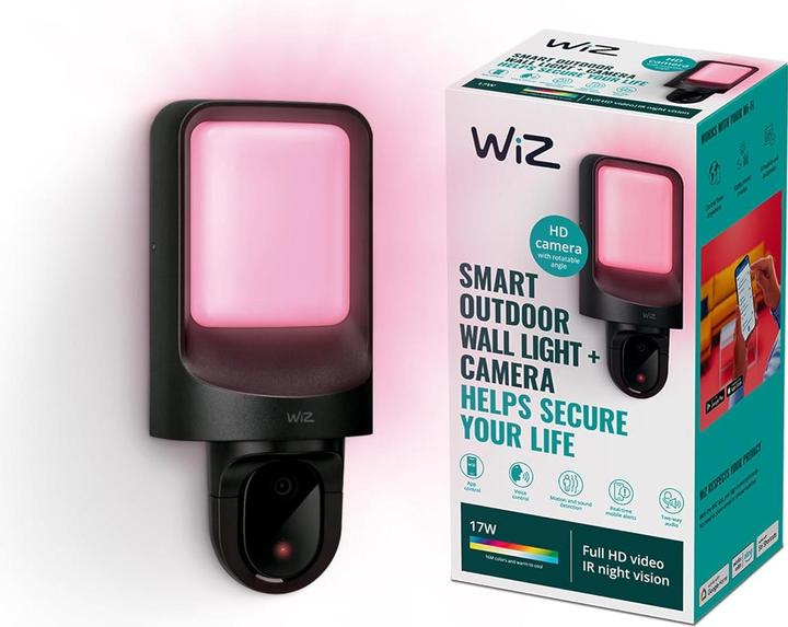 Actual product image WiZ Outdoor wall light with camera (1920 x 1080 Pixels)