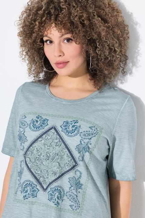 Immagine prodotto Ulla Popken T-shirt classica con brillantini, scollo a girocollo e mezze maniche (46, 48)