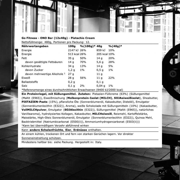 Actual product image Go Fitness ONO Bar Box (12 pcs., 480 g)