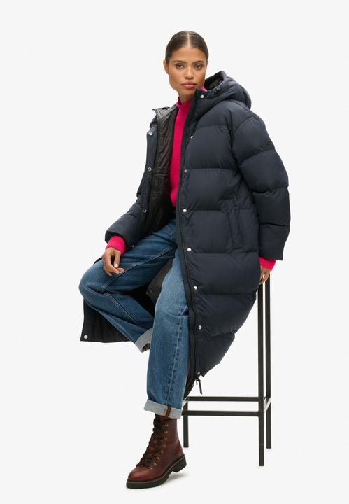 Actual product image Superdry Long Hooded Puffer Jacket for women