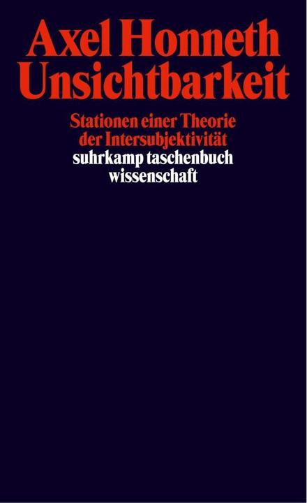 Produktbild Unsichtbarkeit (Deutsch, Axel Honneth, 2003)