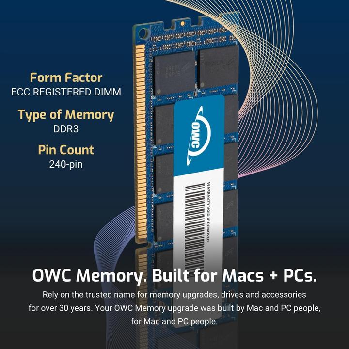 Produktbild OWC 128.0GB Mac Pro Late 2013 Memory Matched Set (4x 32GB) PC3-10600 1333MHz DDR3 ECC-R SDRAM (4 x 32GB, 1333 MHz, DDR3-RAM, DIMM)