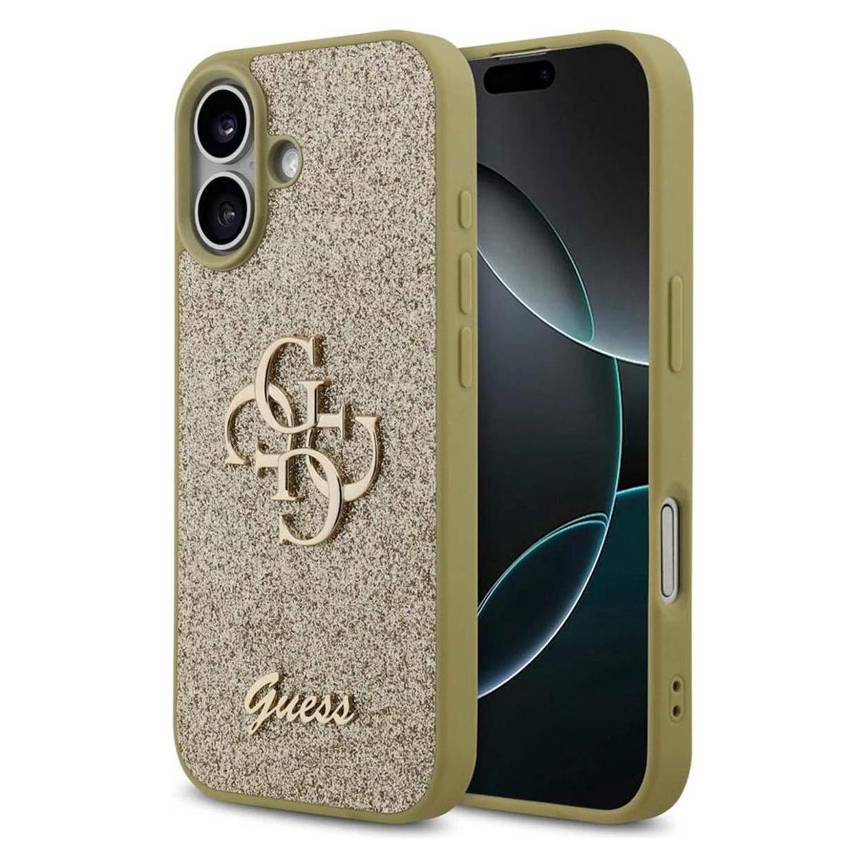 Guess - Fixed Glitter Big 4G (GUHCP17SHG4SGD) - IPhone 17 - Gold (Apple IPhone 17), Smartphone Hülle, Gold
