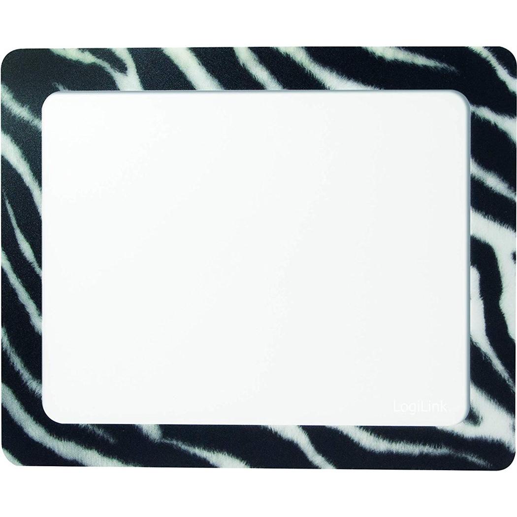 LogiLink Zebra (S), Mausmatte, Schwarz, Weiss