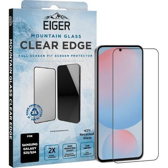 Eiger Mountain Glass Clear Edge (1 Stück, Samsung Galaxy S25), Smartphone Schutzfolie, Transparent
