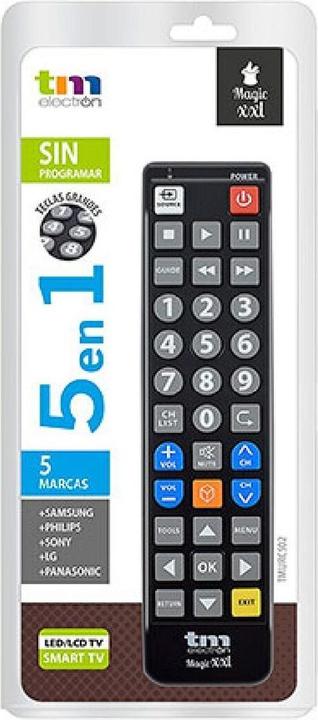 Produktbild TM Electron Fernbedienung SAMSUNG, LG, PHILIPS, SONY, PANASONIC Schwarz (Universal Fernbedienung, Infrarot)