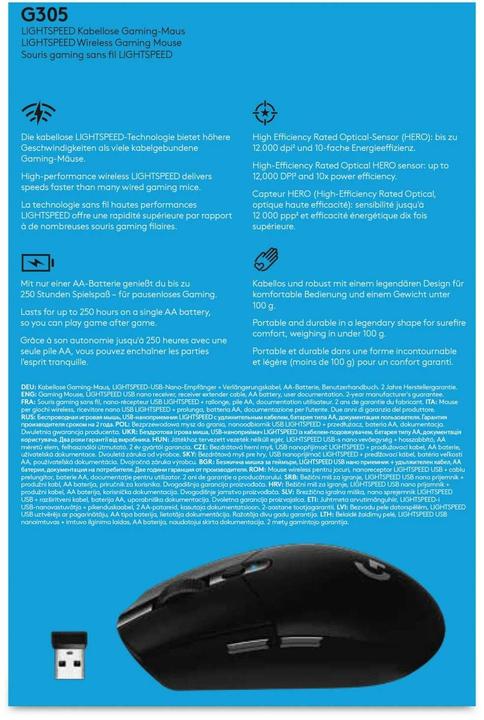 Actual product image Logitech G G305 Lightspeed (Wireless)