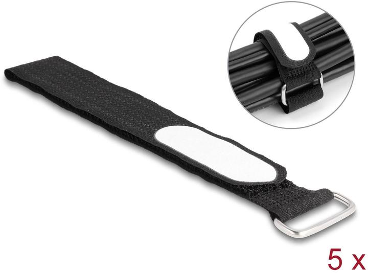 Produktbild Delock Klettkabelbinder Schwarz 305 mm x 25 mm 5 Stück (Klettkabelbinder, 305 mm, 5 Stk.)
