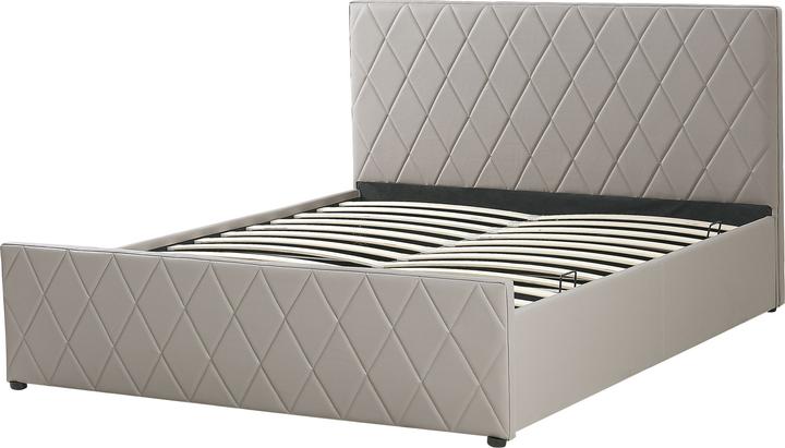 Produktbild Beliani Bett Kunstleder taupe Lattenrost Bettkasten hochklappbar 140 x 200 cm ROCHEFORT (140 x 200 cm)