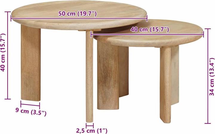 Image du produit vidaXL Nesting-Couchtische