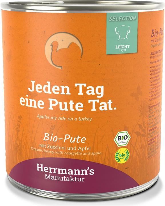Herrmanns Pute mit Zucchini und Apfel (Adult, 6 Stk., 800 g)
