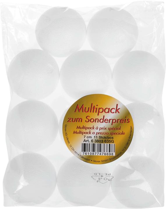 Image du produit Glorex Boule de polystyrène 7 cm 11p.
