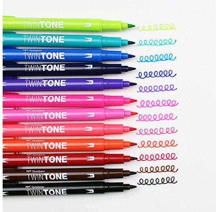 Produktbild Tombow Marker TwinTone helle Farben (12x)