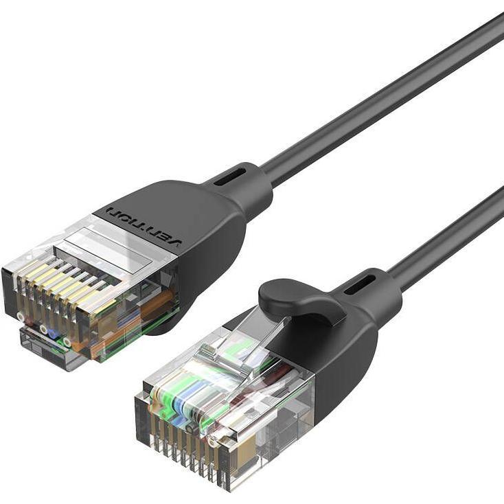 Vention Category 6A Network Cable IBIBI 3m Black Slim Type (U/UTP, CAT6, 3 m), Netzwerkkabel