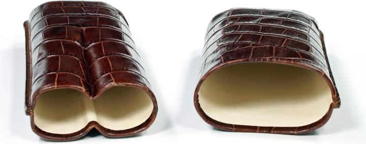Image du produit Martin Wess *Étui à cigares 2 pièces Robusto cuir brun Croco 590 (2 x)