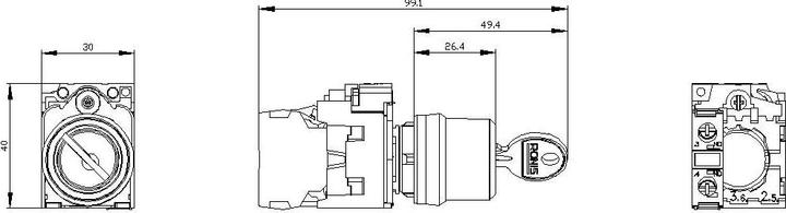 Produktbild Siemens RONIS key-operated switch, 22mm
