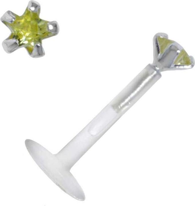 Actual product image Bijouteria Piercing for lip/Tragus (Zirconia, Bioplastic, Silver 925)