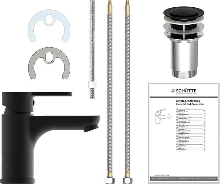 Image du produit Schütte Robinet salle de bain DENVER Robinet de lavabo noir mat Mitigeur 44106