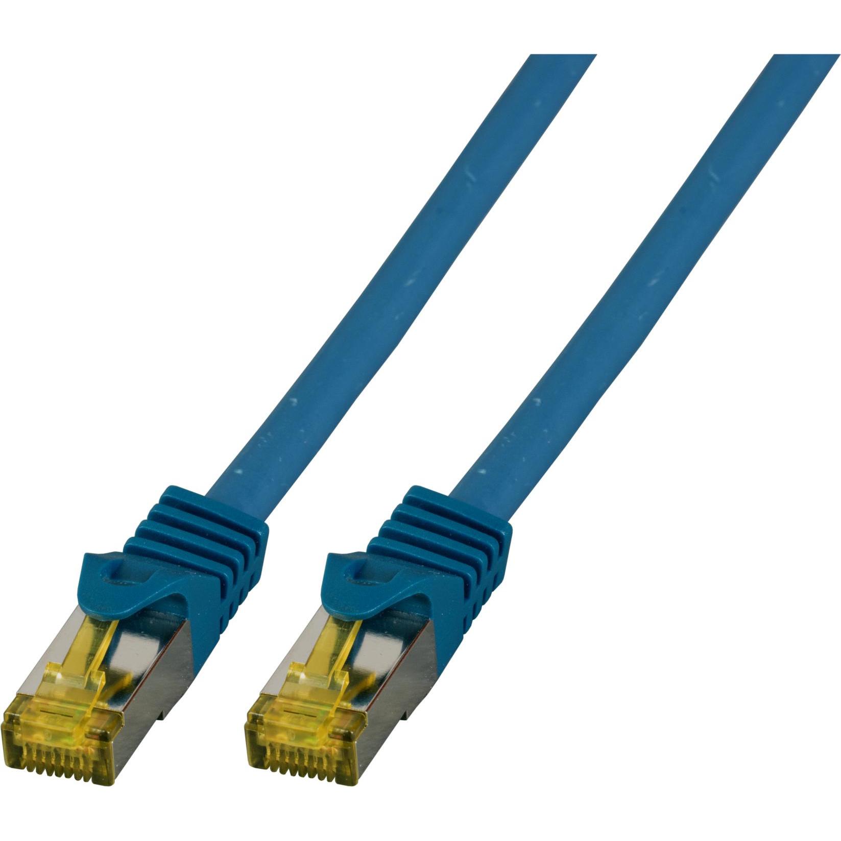 EFB Elektronik Cavo patch RJ45 S/FTP, Cat.6A, LSZH, Cat.7 cavo grezzo, 0,15 m, blu Il cavo patch RJ45 Cat.6A (S/FTP, CAT6a, 0.15 m), Cavo di rete