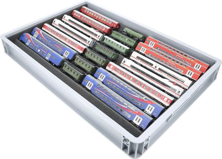 Produktbild Feldherr Euro Box für Modelleisenbahnen TT mit Zugliege, 7 Fächer (Kunststoff, Schaumstoff)