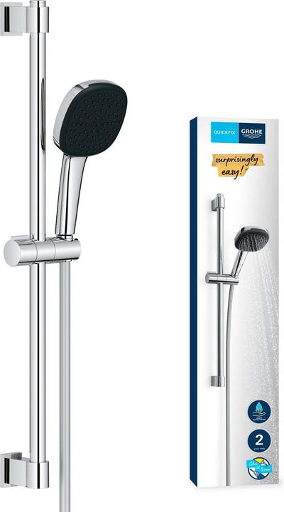 Produktbild Grohe Vitalio Comfort 110 QuickFix Brausestangenset, Länge 600mm, variable Bohrlöcher, kleben oder bohren