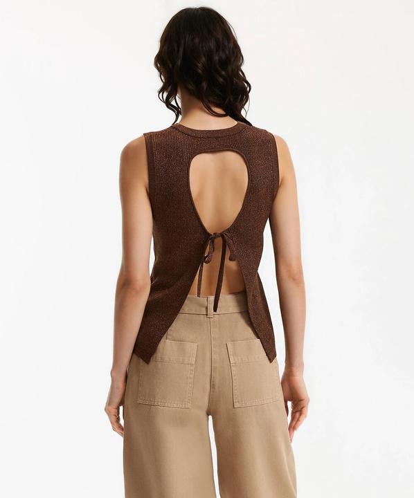 Produktbild La Redoute Collections Pullunder aus glänzender Maschenware mit offenem Rücken (S)