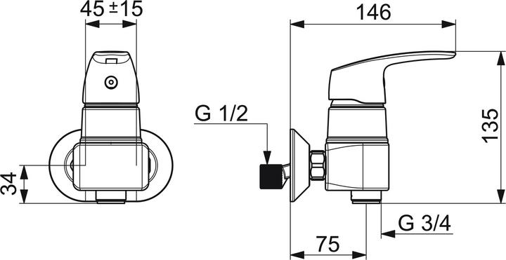 Produktbild Hansa HANSAPINTO Duscharmatur, Einhebelmischer, chrom